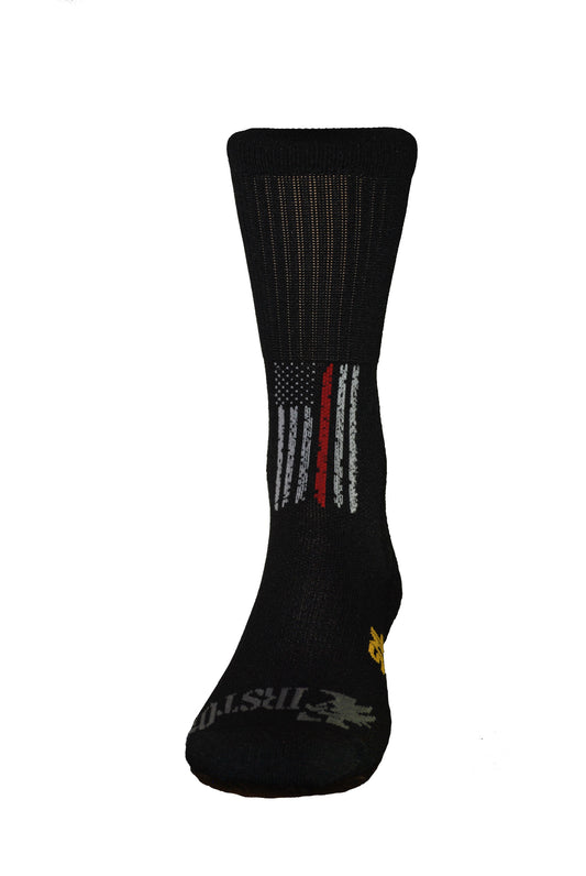 Thin Red Line Crew Sock